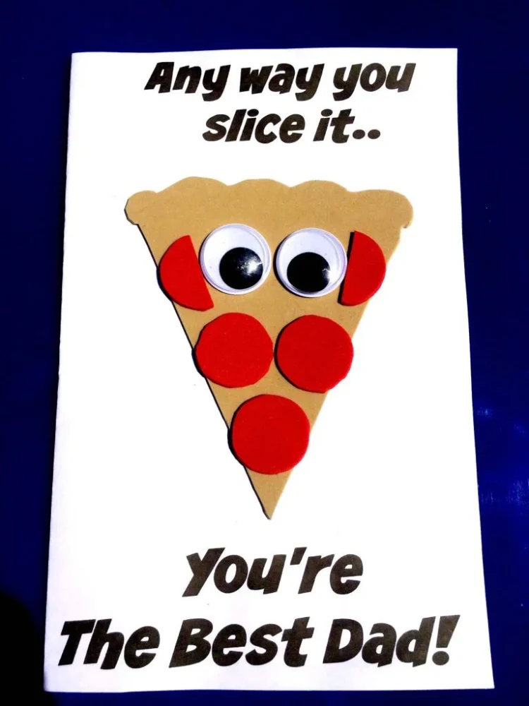 Pizza card craft for fathers day