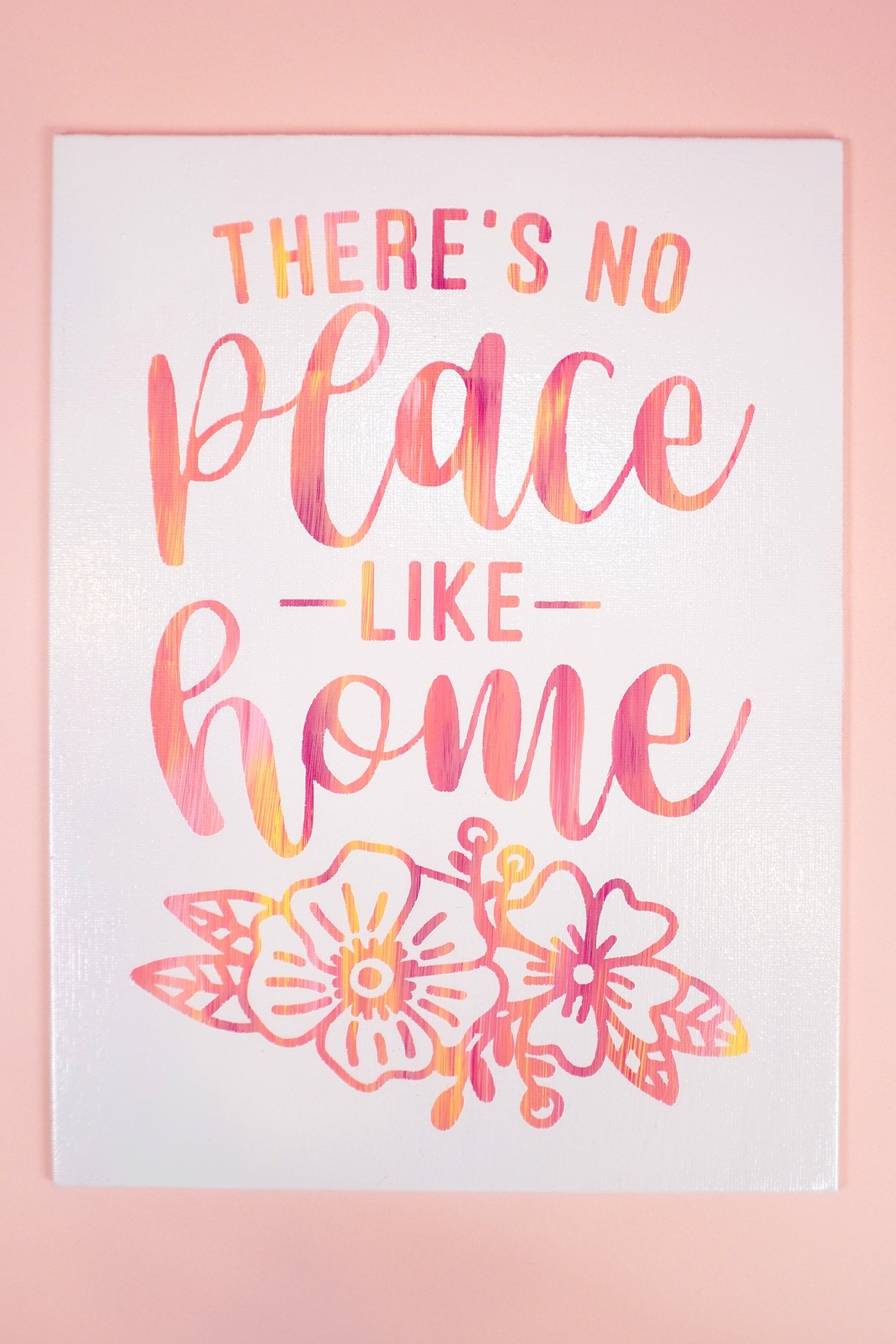 There's No Place Like Home Hot Mess Canvas with Sunset-Hued Quote