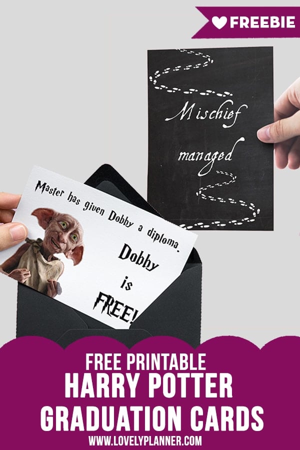 harry potter inspired free printable graduation cards