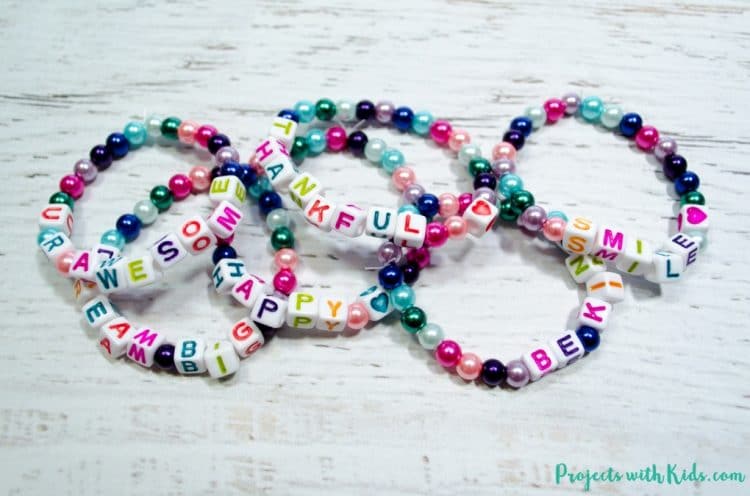 beaded friendship bracelets in a bunch