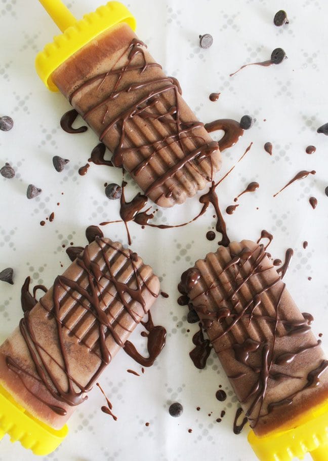 chocolate peanut butter dairy free vegan popsicles 