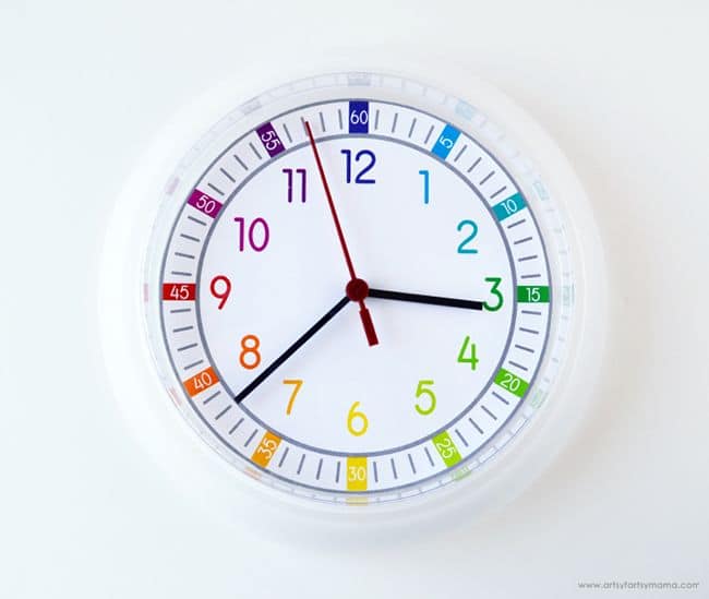 printable clock face page