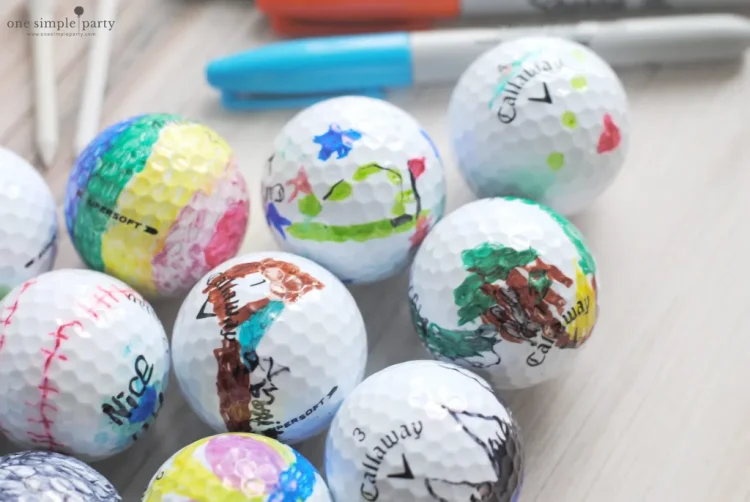 decorated golf balls father day gift