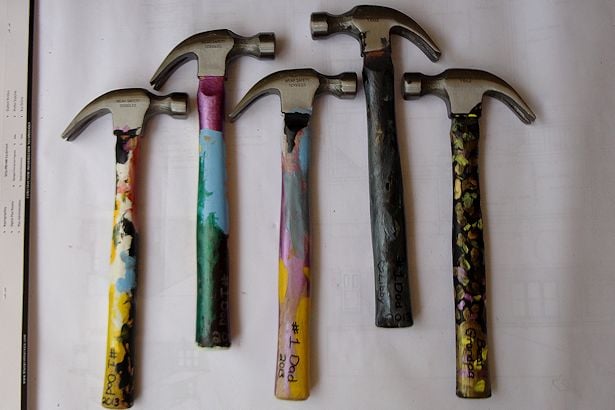 Fathers day gift painted hammers