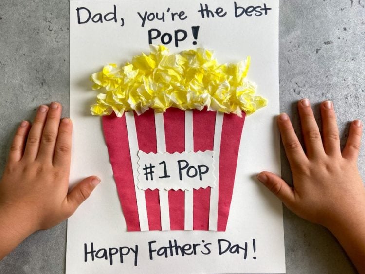 Fathers Day popcorn bucket card