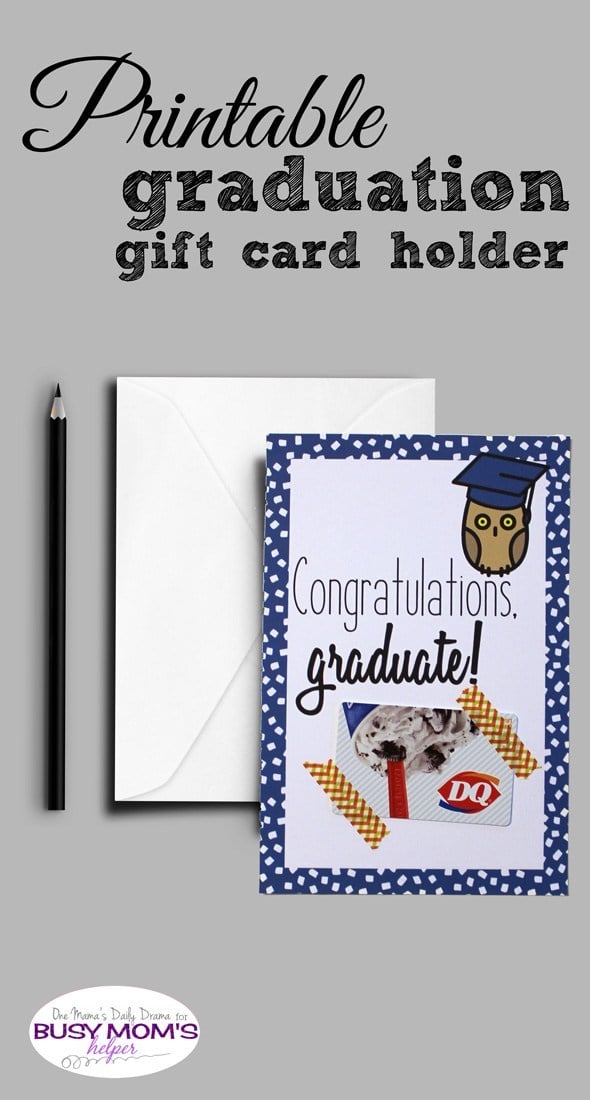 printable graduation gift card holder card