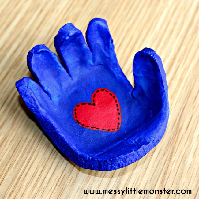 salt dough hand print dish 