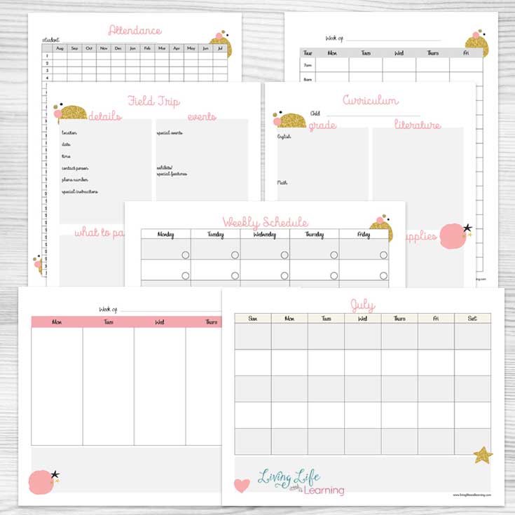 homeschool planner bundle printables