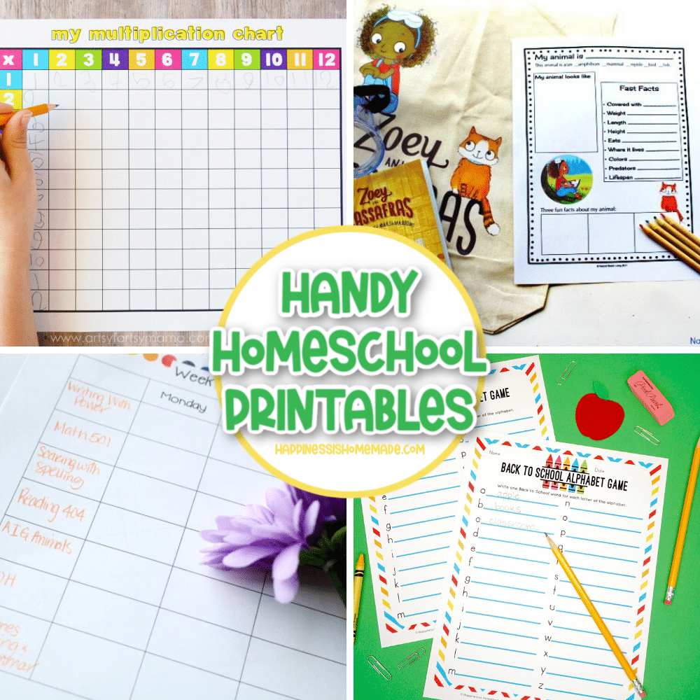 Free Homeschool Printables - Happiness is Homemade