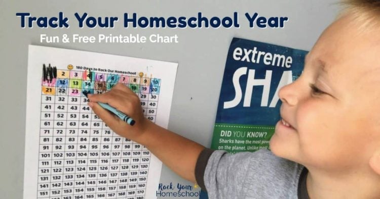 track your homeschool year planner being used by young boy