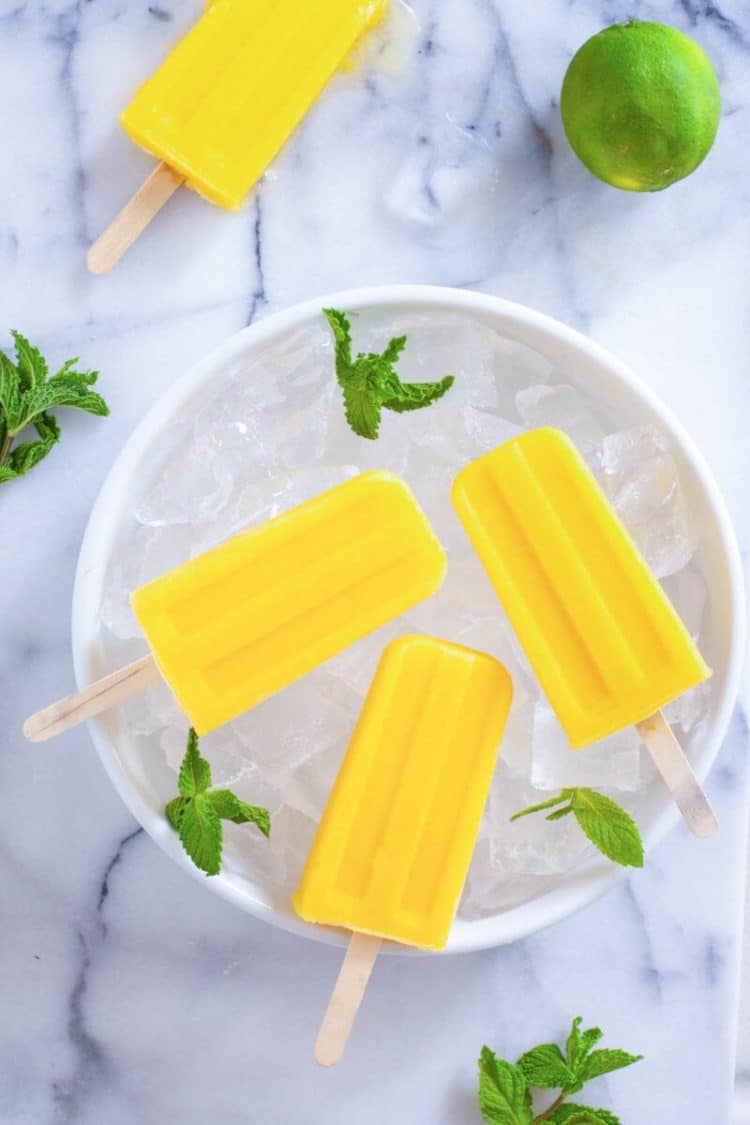 mango popsicles on ice 