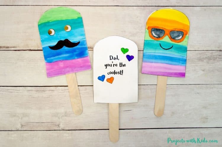 popsicle shaped fathers day cards