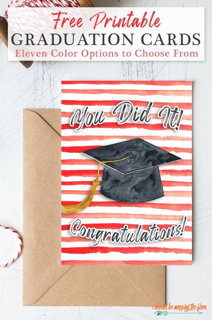 you did it congratulations printed on free printable grad card