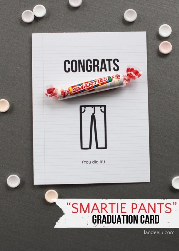 congrats smartie pants candy gram graduation card