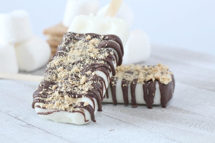 frozen smores pops stacked together