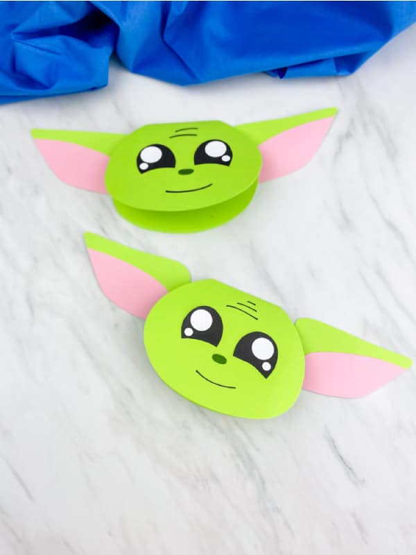 star wars yoda head shaped cards