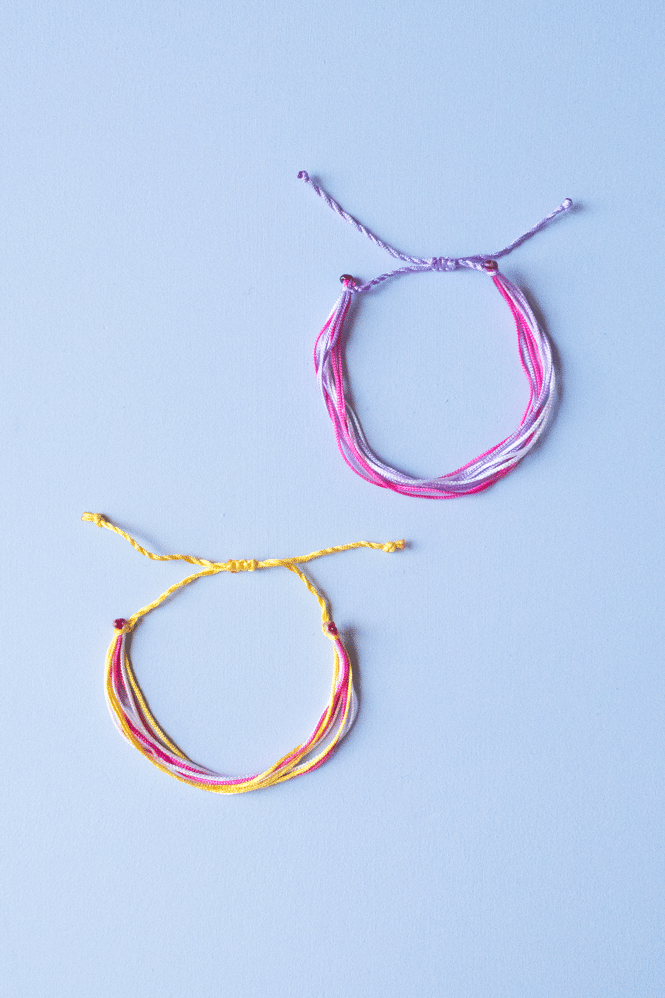 two string friendship bracelets 