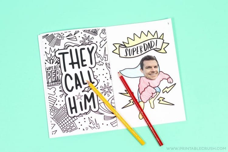 they call him super dad coloring card