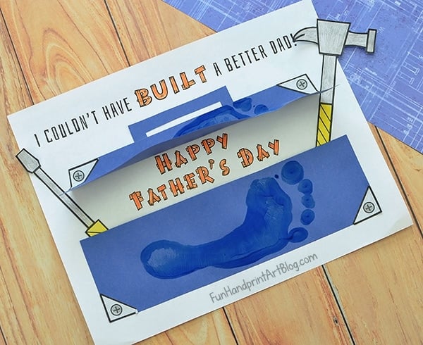 happy fathers day card with tool box on it