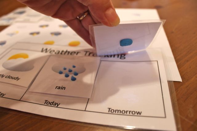 weather tracking printable with hand lifting sheet