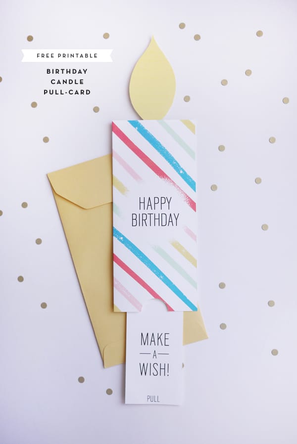 a birthday card with a candle on it