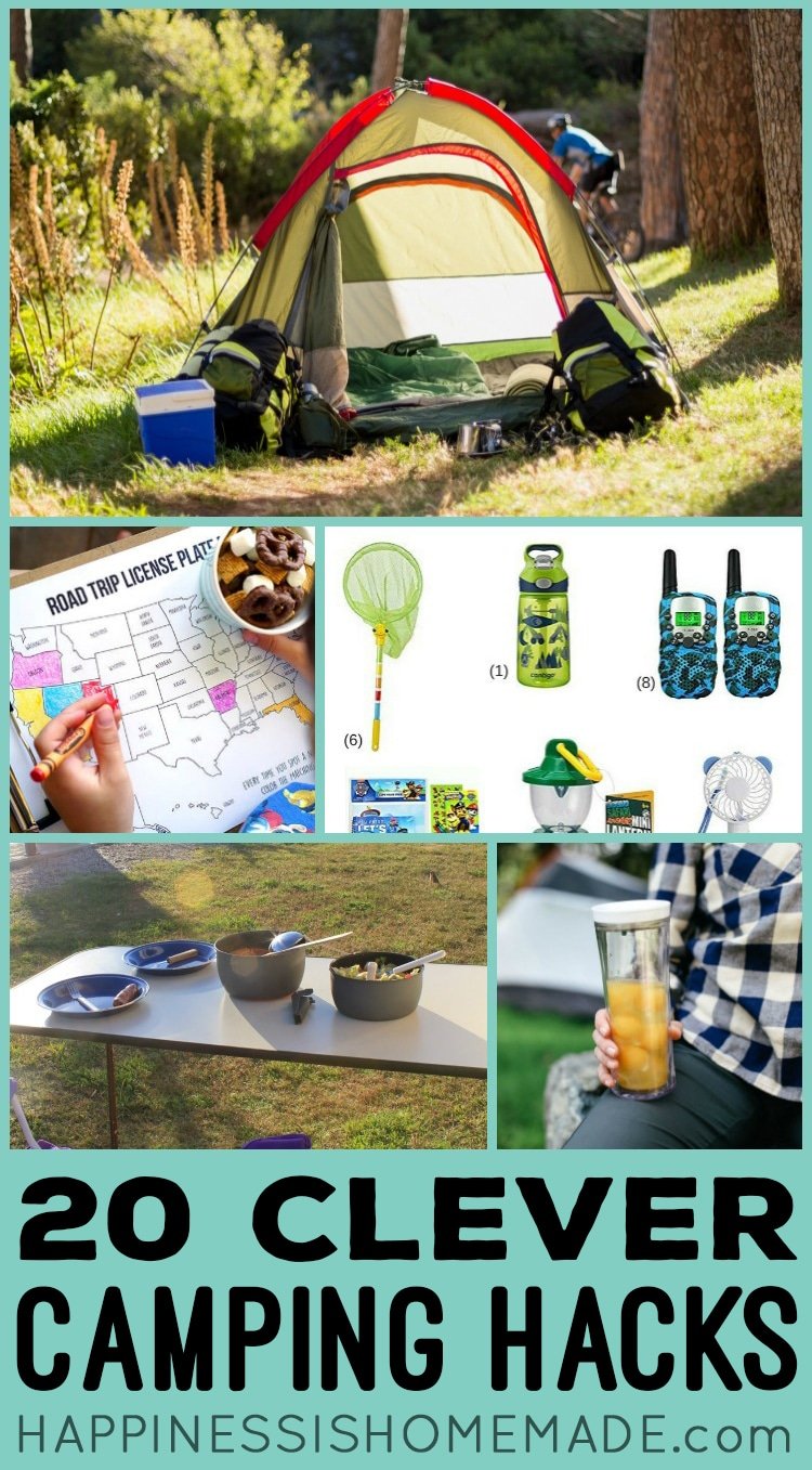 Collage of camping related items