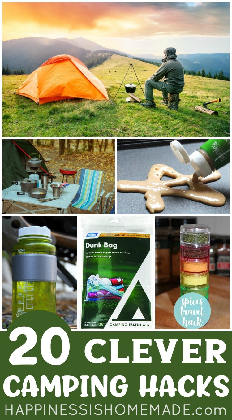 Collage of camping related items