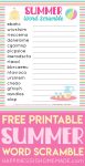 Printable word scramble game for kids and adults.