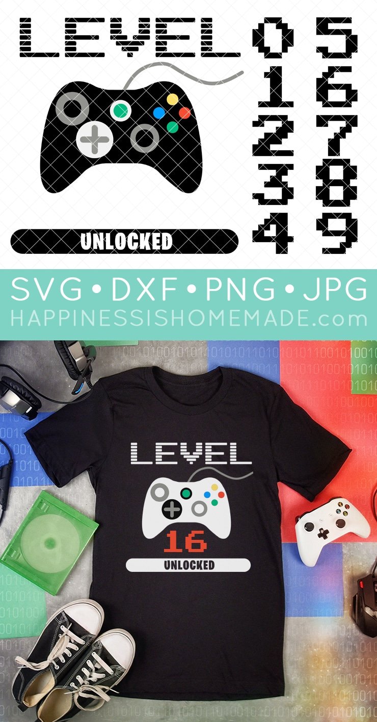 gamer level unlocked free birthday svg file 