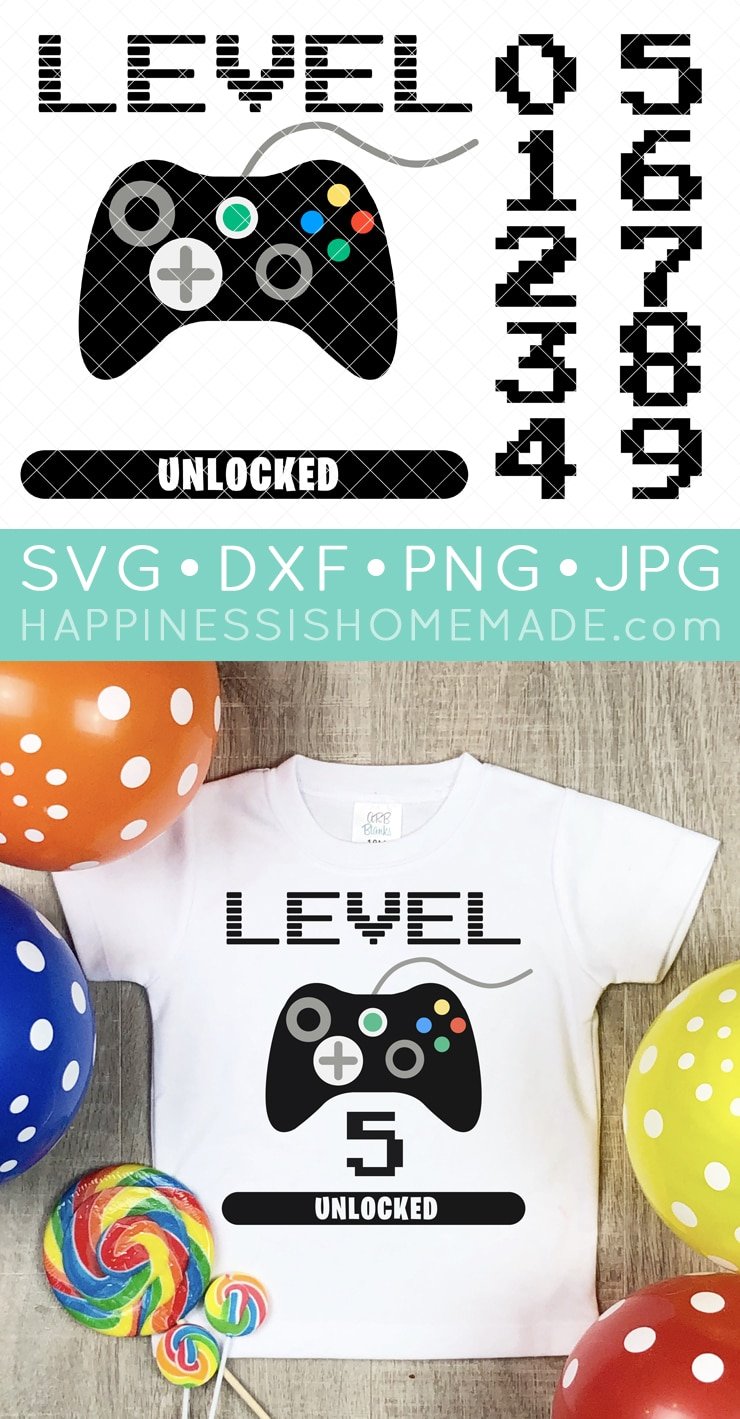 gamer level unlocked free birthday svg file 
