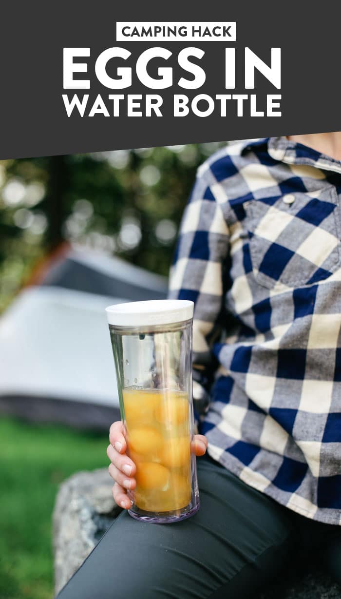 A person drinking from a cup, with Camping and Bottle