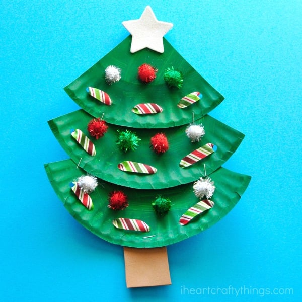 christmas tree paper plate craft