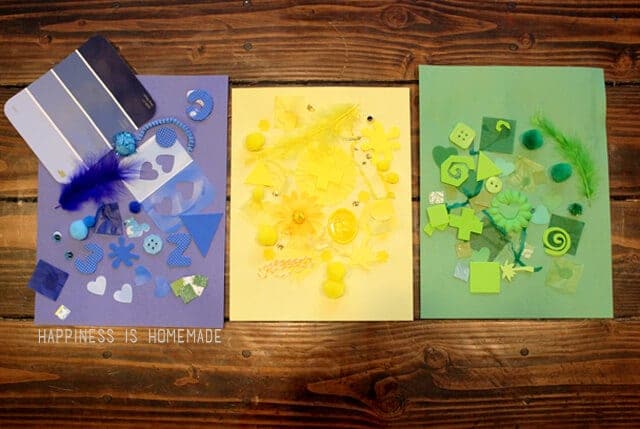 Fun color collage art for preschoolers 