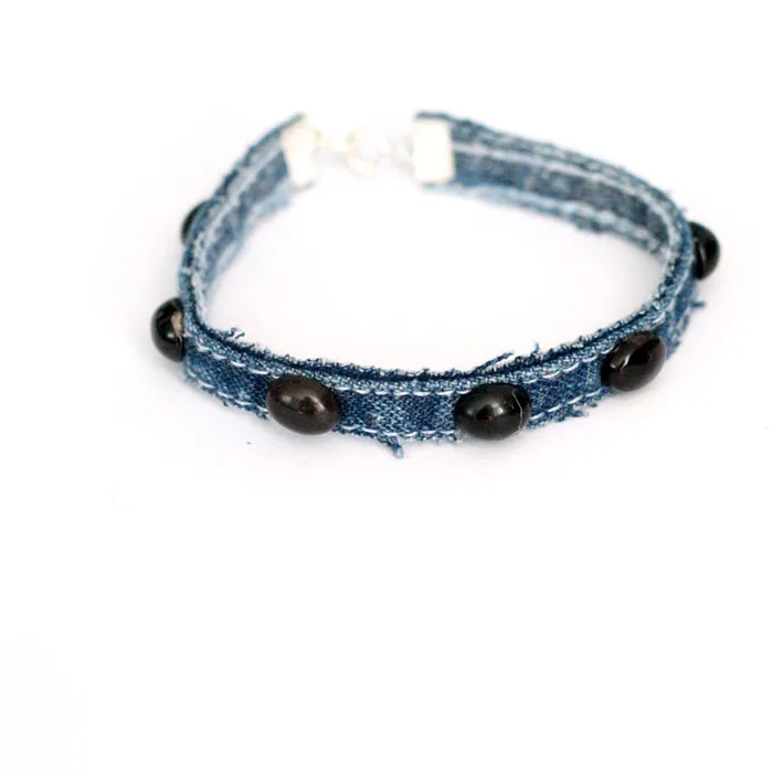 DIY denim bracelet craft for kids