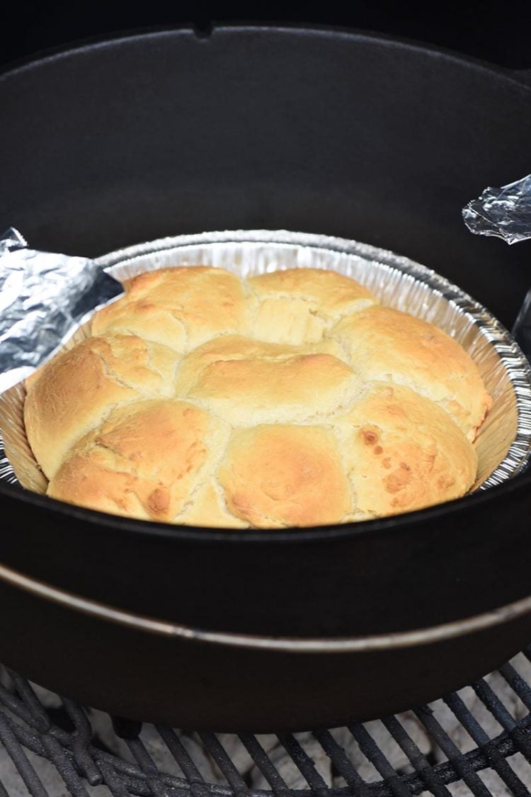 easy bisquick campfire drop biscuits in foil pan
