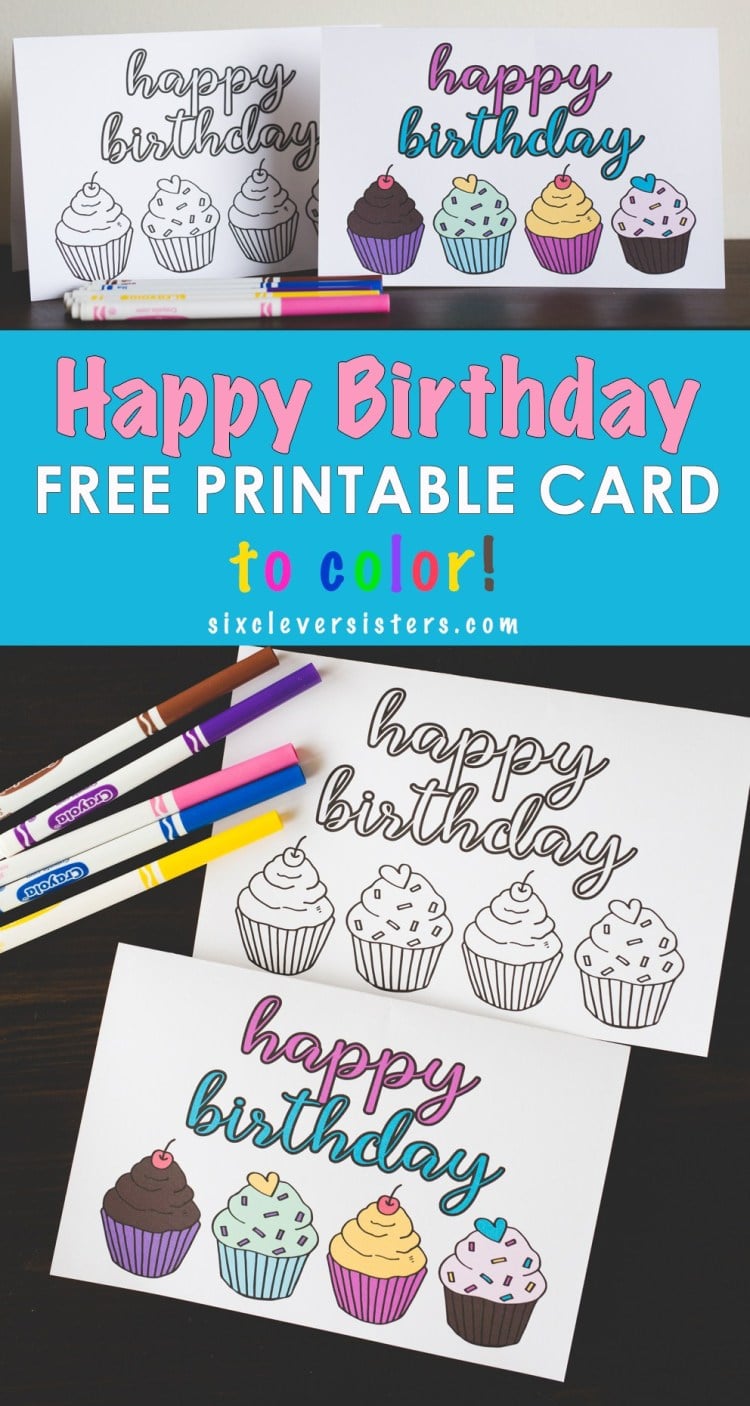 happy birthday free printable card to color