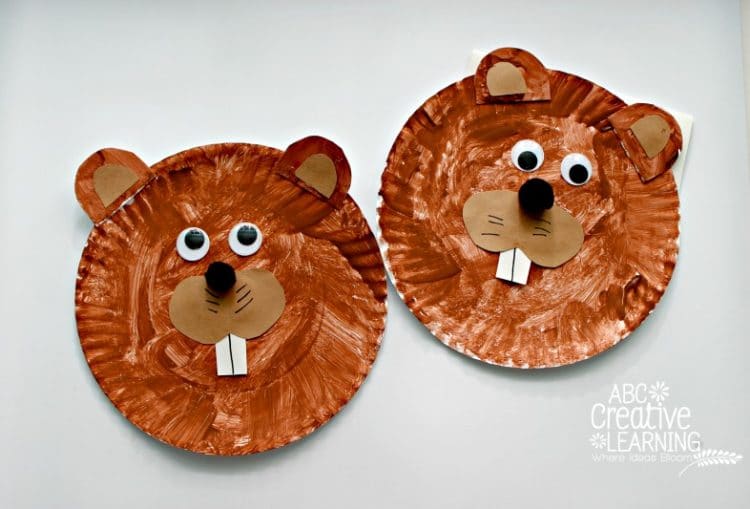 groundhog faces made from paper plates 