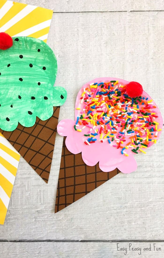 ice cream cones made from paper plate
