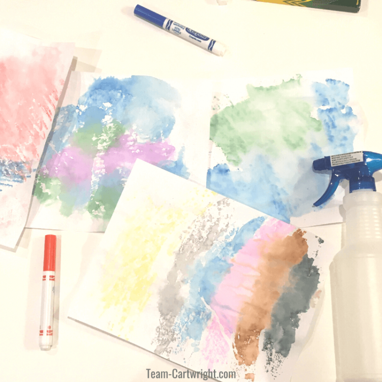 Pen ink made into pretty watercolor art craft for kids 