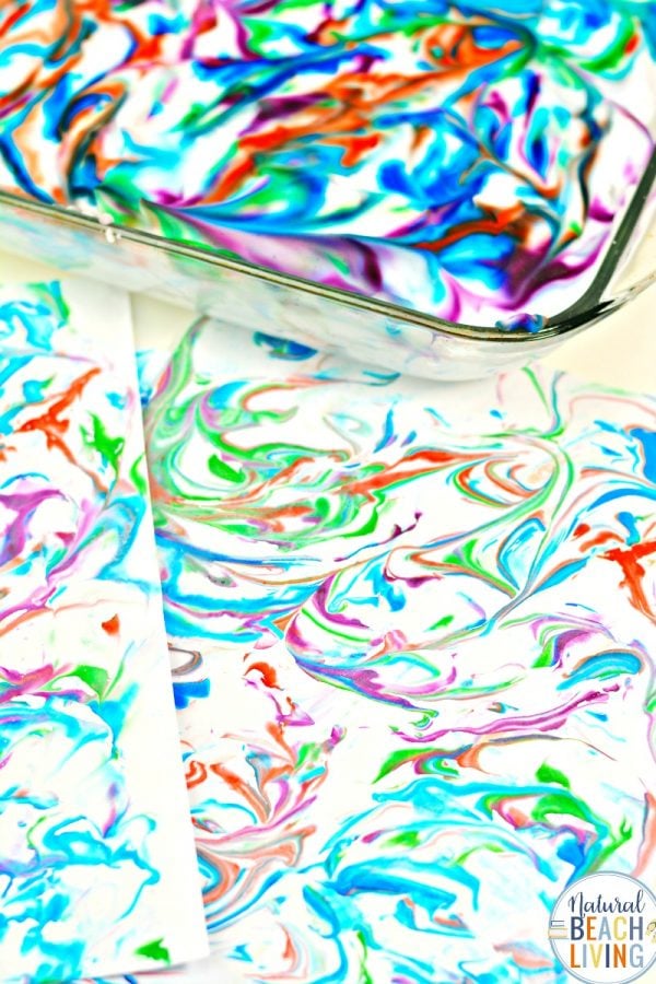 Rainbow swirl shaving cream art 