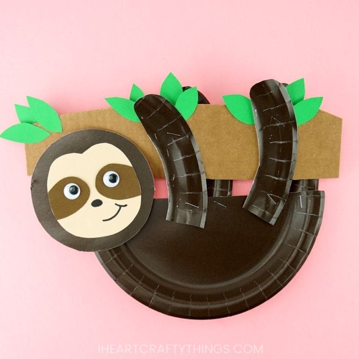sloth paper plate craft 