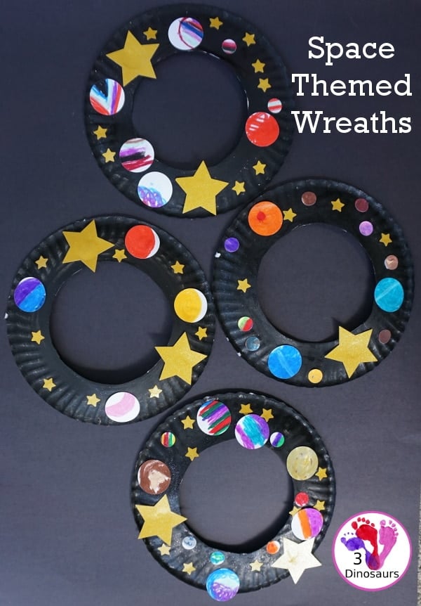 space themed paper plate crafts in bundle