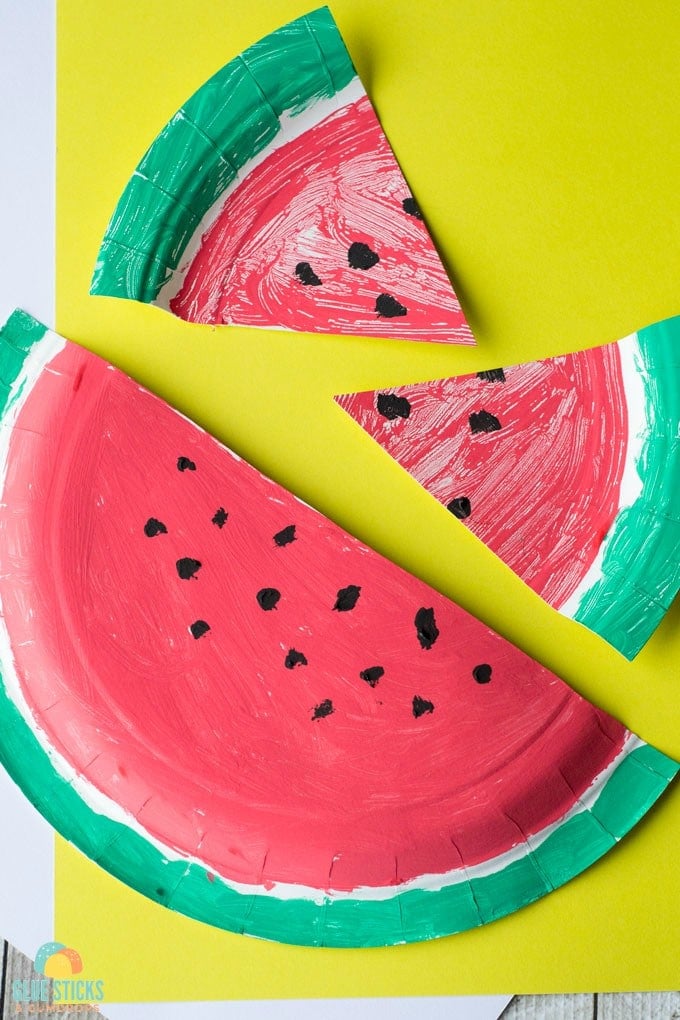 watermelon made from paper plate