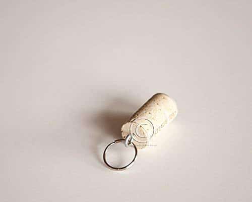 Wine cork with keychain in it.