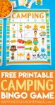 "Free Printable Camping Bingo Game" graphic 