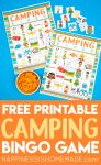 "Free Printable Camping Bingo Game" graphic 