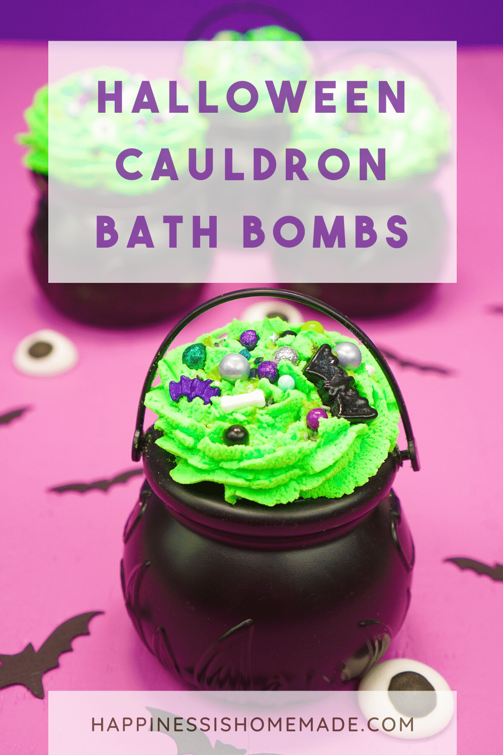 DIY halloween cauldron bath bombs