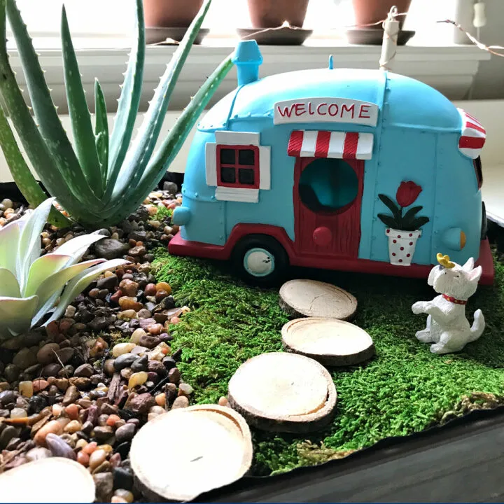 Travel trailer fairy succulent garden inspiration