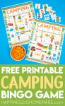 "Free Printable Camping Bingo Game" graphic 