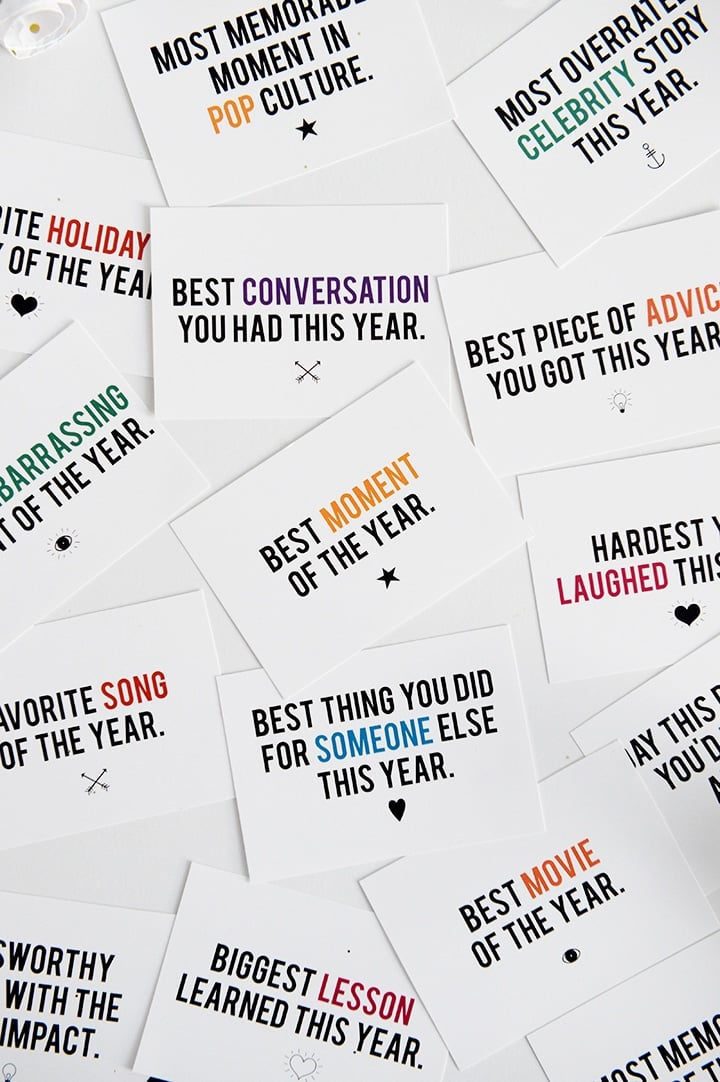 Best of the year game cue cards